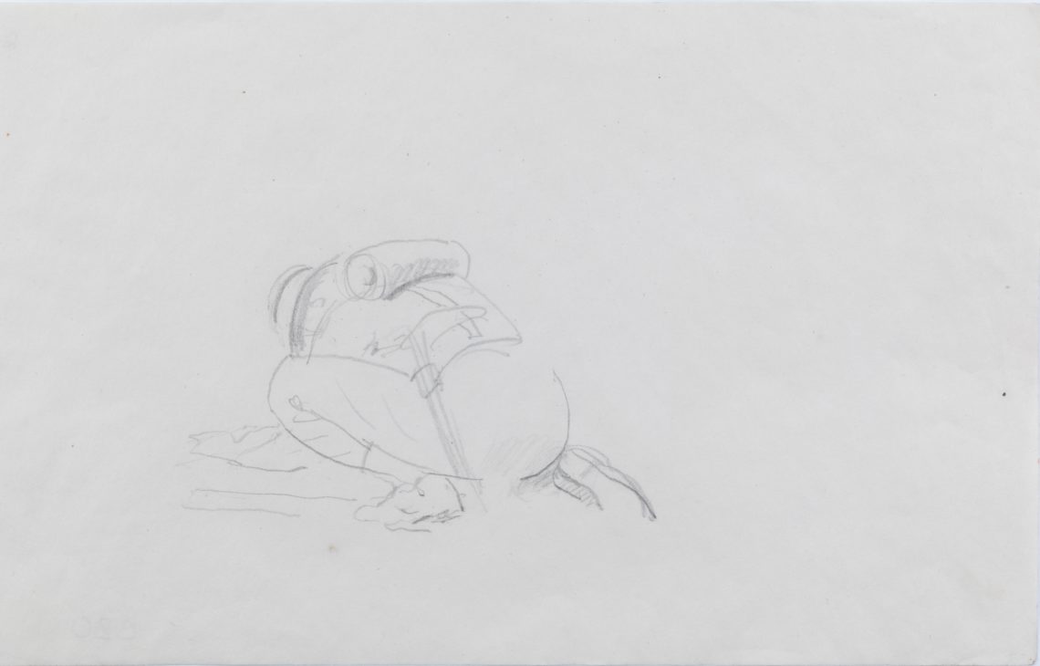 Henry_Lamb_Crouching-soldier-C20, 13.9 x 22.4 cm
