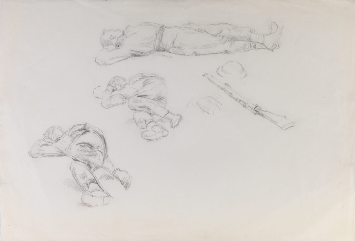 Henry_Lamb_Sleeping-soldiers, C22, 37.7 x 55.7cm