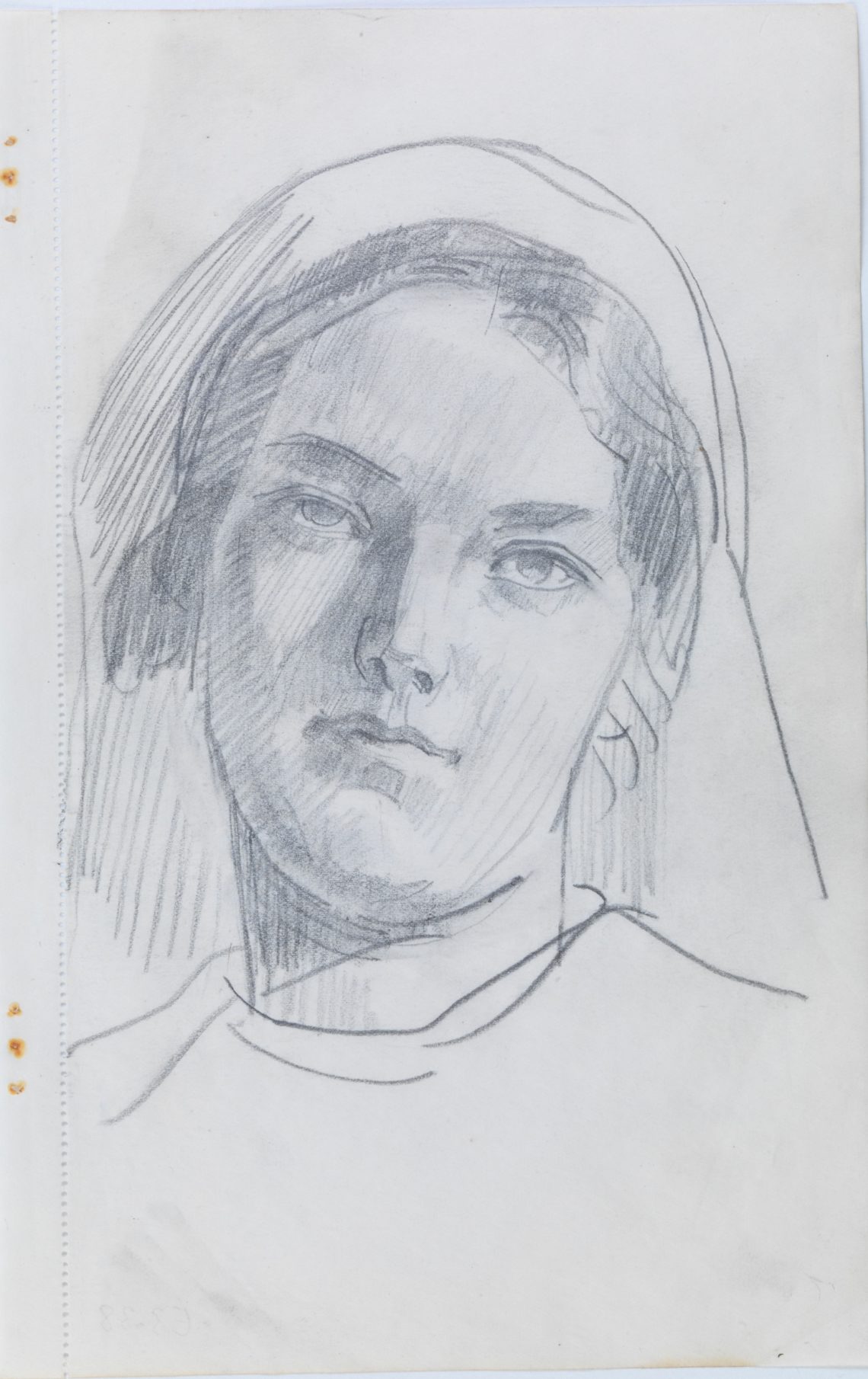 Henry_Lamb_Portrait-of-nurse-Fecamp-E3.38, 22.7 x 14.16 cm,