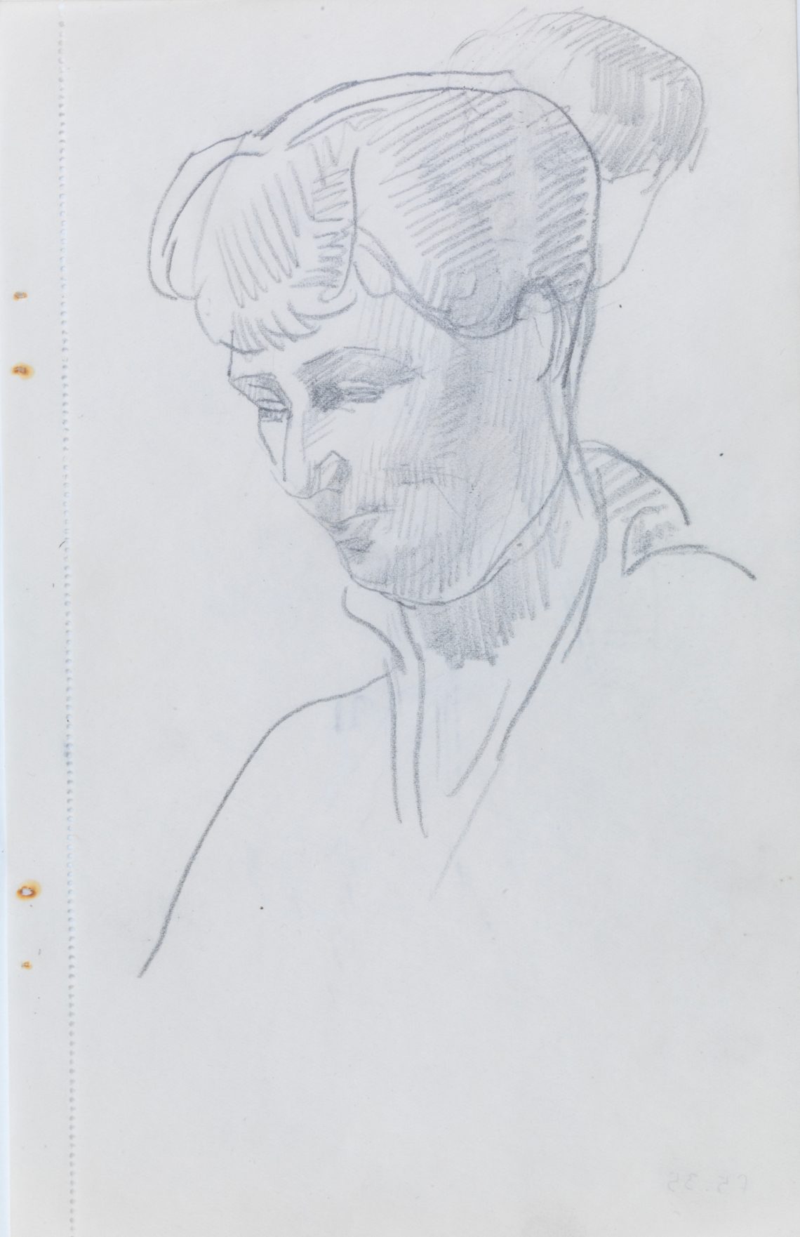 Henry_Lamb_Portrait-of-woman-Fecamp-F5.35, 22.7 x 14.5 cm,