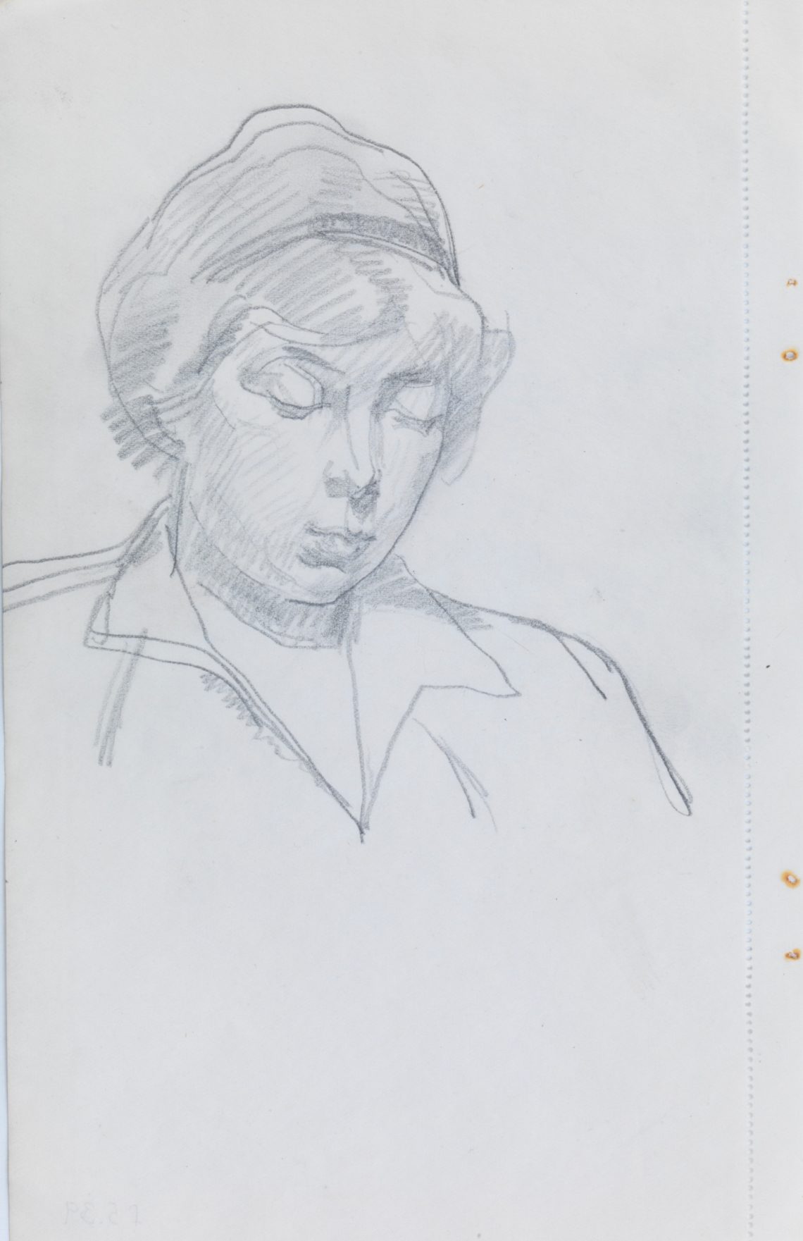 Henry_Lamb_Portrait-of-woman-Fecamp-F5.39, 22.7 x 14.5 cm