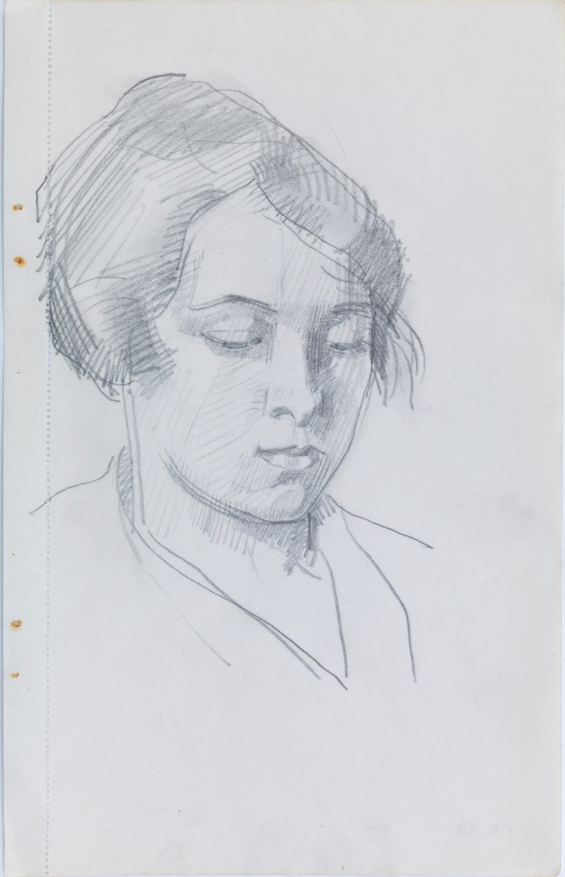 Henry_Lamb_Portrait-of-woman, Fecamp-F5.43, 22.7 x 14.5cm