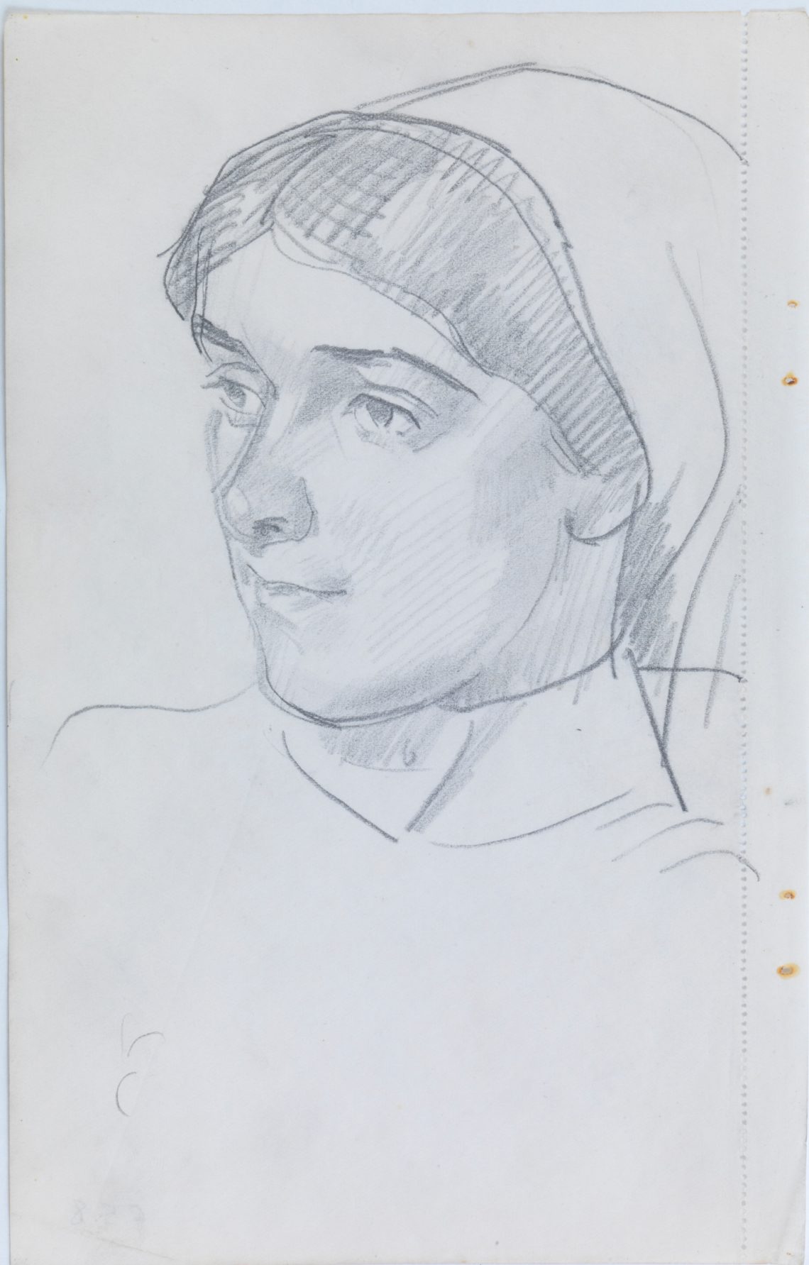 Henry_Lamb_Portrait-of-nurse-Fecamp-F5.8, 22.7 x 14.5cm,