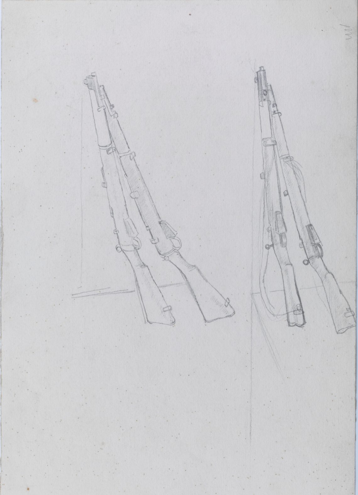 Henry_Lamb_Study-of-guns-V35a, 25.1 x 17.5cm,