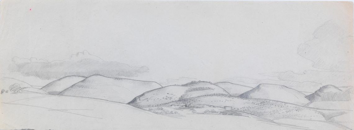Henry_Lamb_Sketch-of-hills-Z10, 10.2 x 26.8 cm