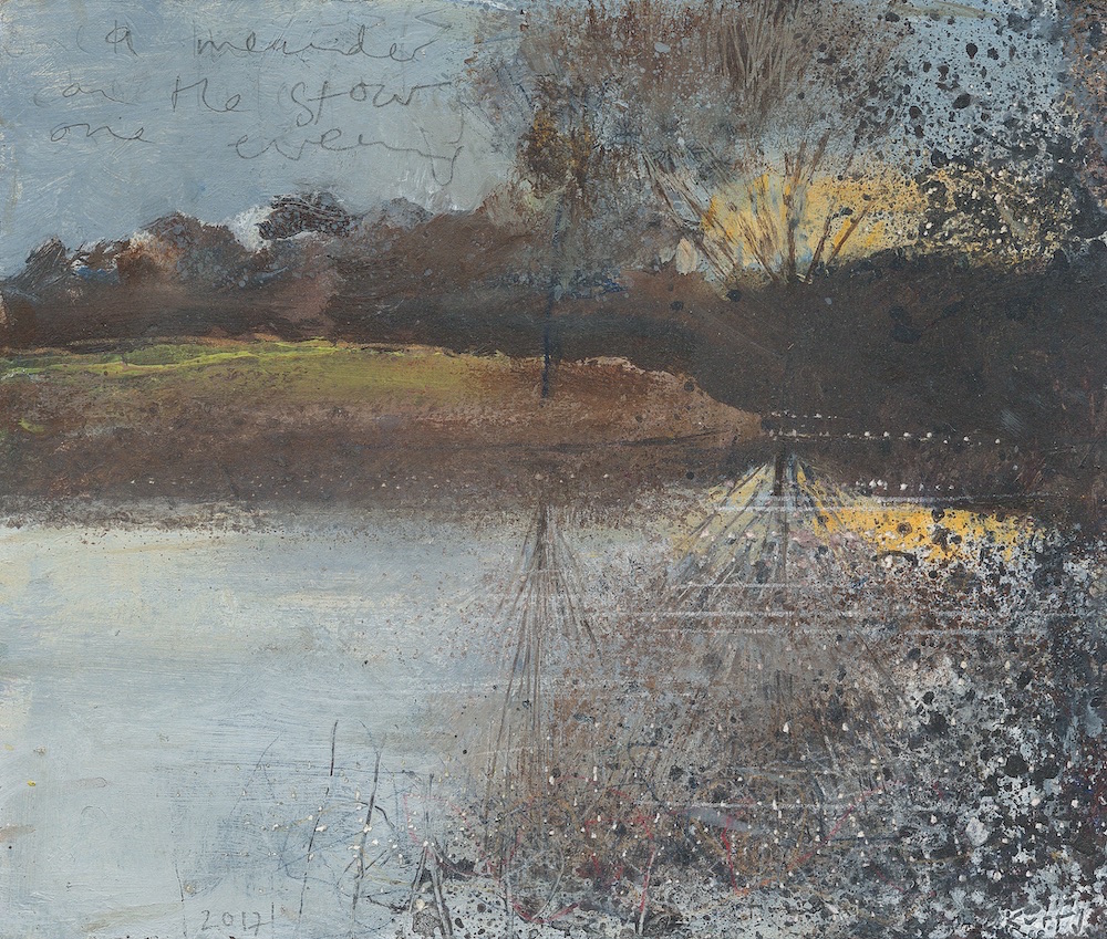 Kurt_Jackson_M20ST20_A_meander_on_the_Stour_one_evening_2017_Mixed_media_on_museum_board_16x19cm